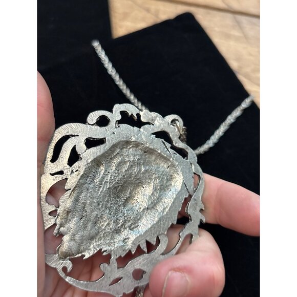 Lion Head Pendant Necklace In Silver-Tone Metal With Intricate Detailing & Chain - Picture 5 of 13